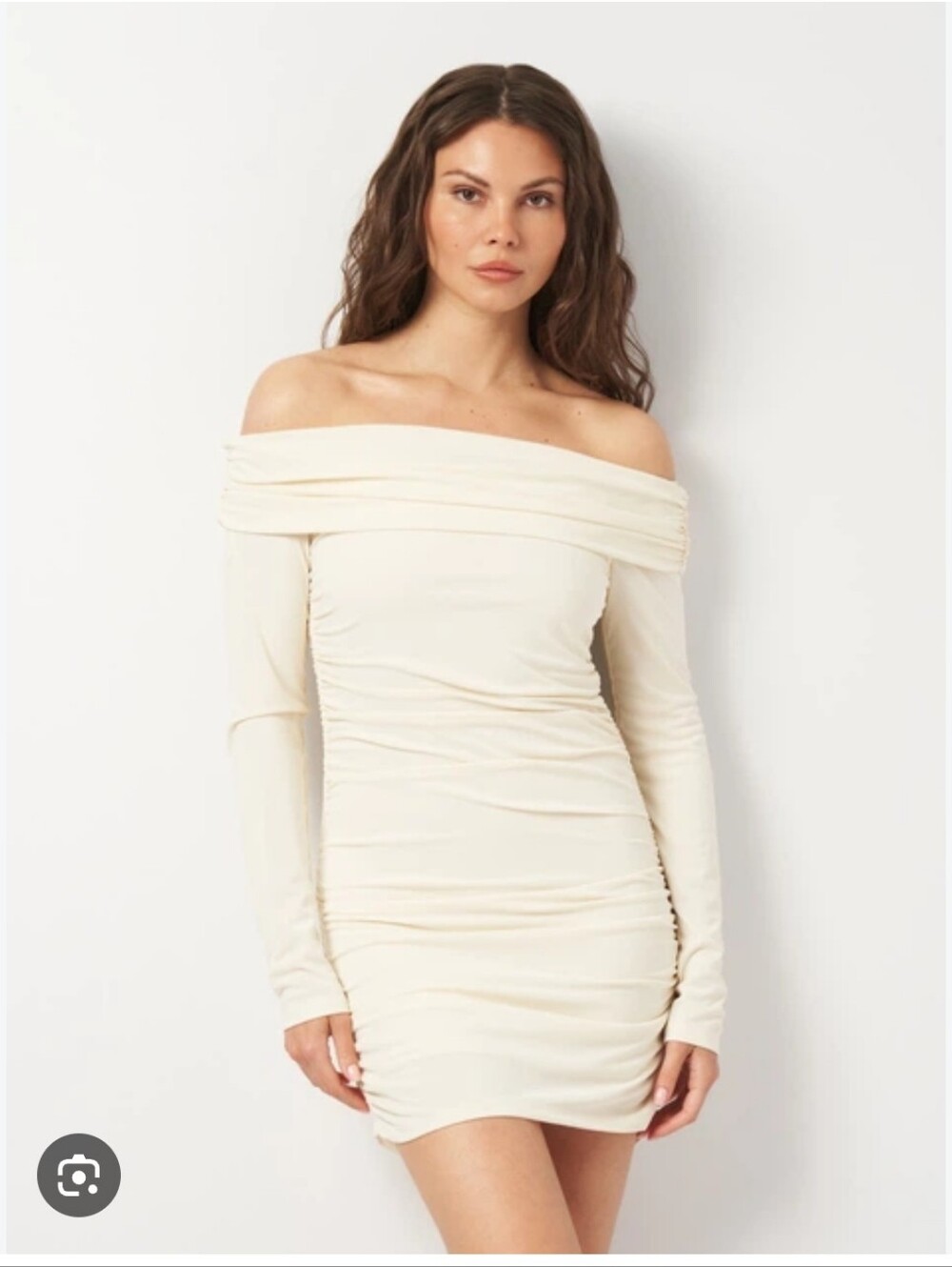 ZARA | off-the-shoulder mini dress Cream Sz XL